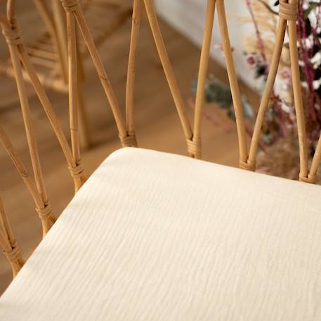 Drap housse berceau en gaze de coton jeanne Beige+Blanc+Bleu+Camel+Écru+Gris+Rose+Terracotta+Vert de gris 23 - vertbaudet enfant 