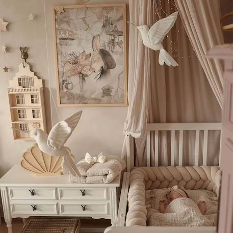 Trophée mural décoration chambre d'enfant, colibri Beige, colibri+Écru, colibri 5 - vertbaudet enfant 