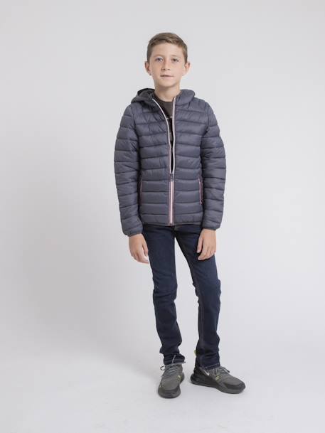 Doudoune légère capuche zilling garçon Bordeaux+Gris+Kaki 8 - vertbaudet enfant 
