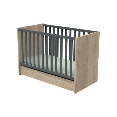 Lit bébé à barreaux - nova Blanc+Gris 5 - vertbaudet enfant 