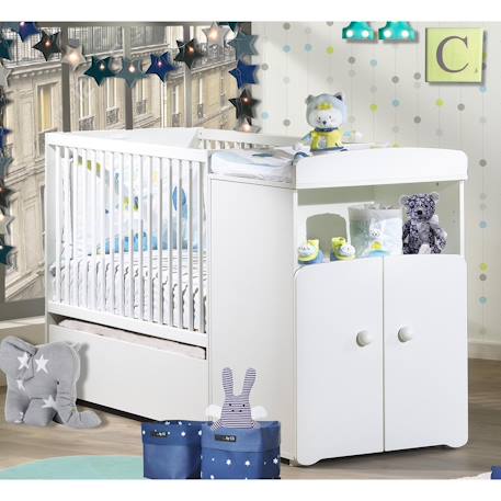 Tiroir pour lit évolutif en bois - basic Blanc 2 - vertbaudet enfant 