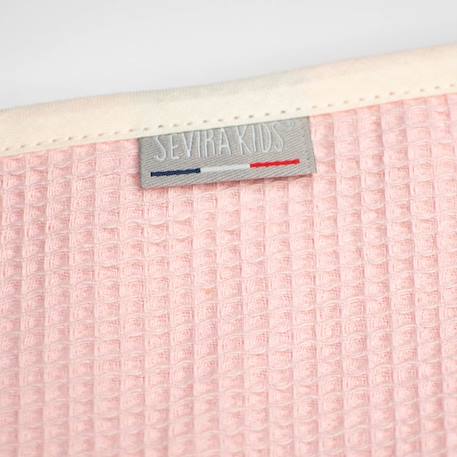 Cape de bain bébé en coton nid d'abeille Beige+Bleu+Écru+Gris clair+Rose 23 - vertbaudet enfant 