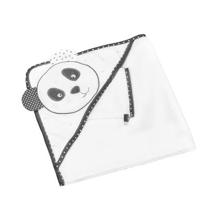 Cape de bain et gant en coton - chao chao Blanc 1 - vertbaudet enfant 