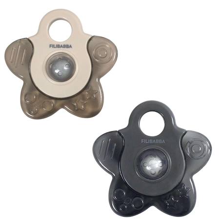 Lot de 2 anneaux de dentition réfrigérants étoiles Gris 1 - vertbaudet enfant 