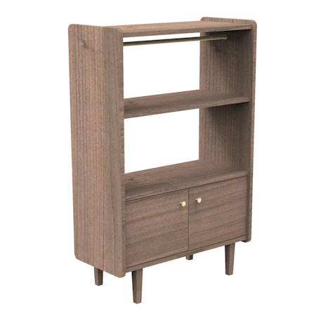Bibliothèque 2 portes et 1 penderie en bois avec boutons métal - jazzy Marron 1 - vertbaudet enfant 