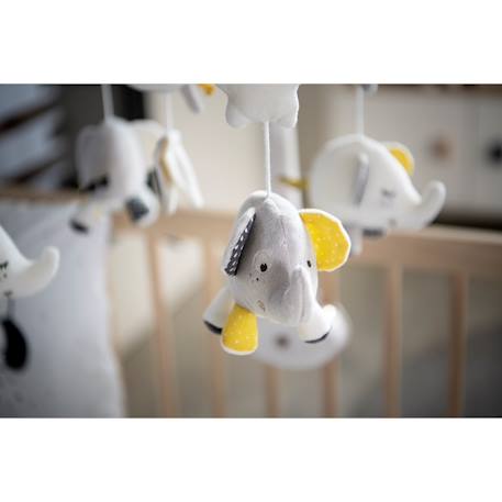 Mobile musical bébé eléphant en coton - babyfan Gris 3 - vertbaudet enfant 