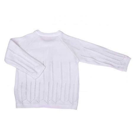 Gilet bébé en tricot de coton bio luna Écru 2 - vertbaudet enfant 