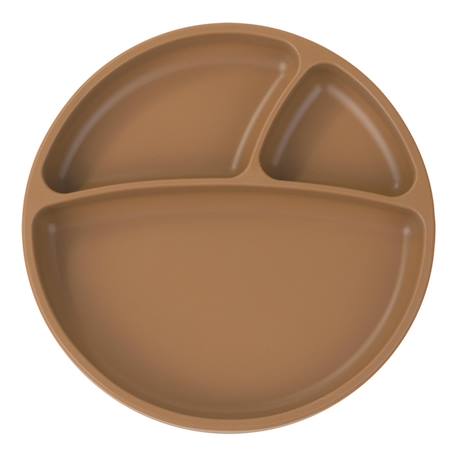 Assiette bébé à ventouse en silicone Caramel+Jaune+Rose clair+Terracotta 1 - vertbaudet enfant 