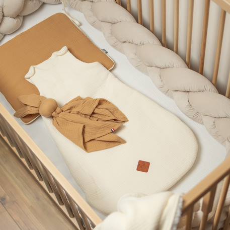 Gigoteuse sans manches en gaze de coton jeanne Beige+Blanc+Blanc à pois or+Bleu+Camel+Écru+Gris+Terracotta+Vert de gris+Vieux rose 18 - vertbaudet enfant 