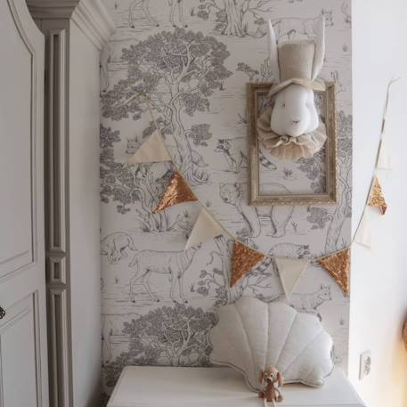 Trophée mural monsieur lapin en lin – décoration chambre bébé enfant Beige, mr lapin 2 - vertbaudet enfant 