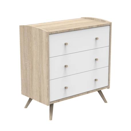 Commode 3 tiroirs - access Marron+Marron/blanc 8 - vertbaudet enfant 