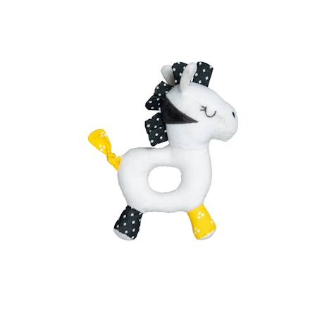 Hochet en velours - pluche et pompon Blanc 1 - vertbaudet enfant 