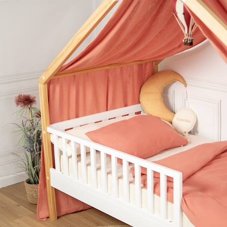 Ciel de lit cabane toile en gaze de coton jeanne 420 x 130 cm Beige+Blanc+Bleu+Camel+Écru+Gris clair+Marron+Rose+Terracotta+Vert de gris 30 - vertbaudet enfant 