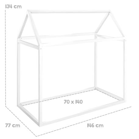 Lit cabane en bois fsc® pour enfant - lit montessori au sol Blanc 3 - vertbaudet enfant 