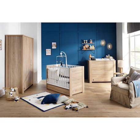 Lit bébé à barreaux - antonin Marron+Marron/blanc 4 - vertbaudet enfant 