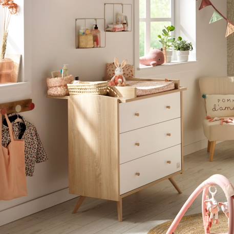 Commode 3 tiroirs - access Marron+Marron/blanc 10 - vertbaudet enfant 