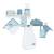Cape de bain et gant en coton - lily Blanc/bleu 3 - vertbaudet enfant 