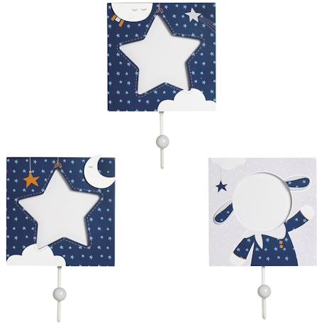 Set 3 patères en bois - merlin Bleu 4 - vertbaudet enfant 