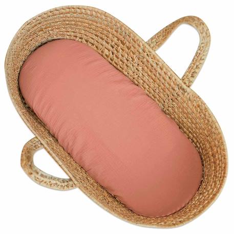 Drap housse couffin ovale en gaze de coton jeanne Beige+Blanc+Blanc à pois or+Bleu+Camel+Écru+Gris clair+Ivoire+Rose+Terracotta+Vert de gris 44 - vertbaudet enfant 
