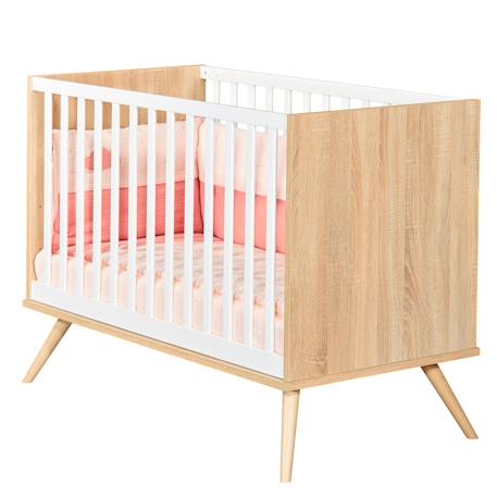 Lit bébé à barreaux en bois - seventies Marron 1 - vertbaudet enfant 