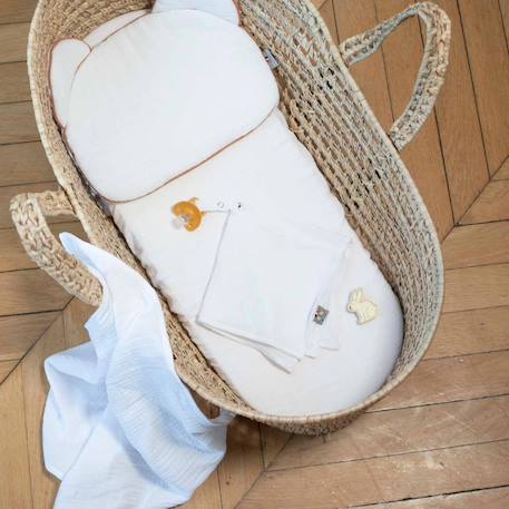 Drap housse couffin ovale en gaze de coton jeanne Beige+Blanc+Blanc à pois or+Bleu+Camel+Écru+Gris clair+Ivoire+Rose+Terracotta+Vert de gris 32 - vertbaudet enfant 