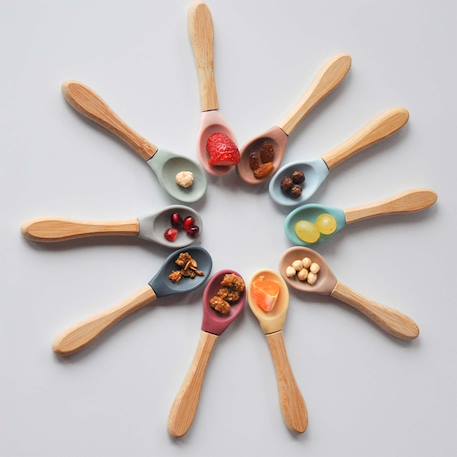 Set de couverts bébé fourchette et cuillère Caramel+Rose clair+Terracotta 13 - vertbaudet enfant 