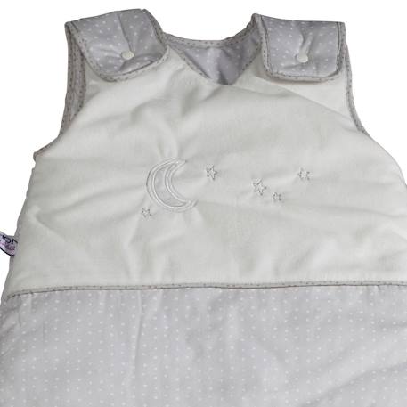Gigoteuse bébé brodée en coton - celeste Blanc/gris+Gris/blanc 7 - vertbaudet enfant 
