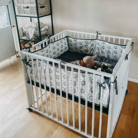 Parc bébé pliable moritz Blanc+Natural 5 - vertbaudet enfant 