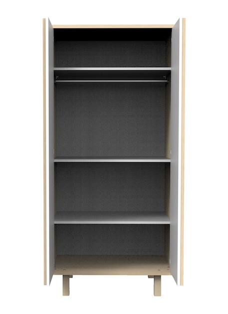 Armoire 2 portes en décor chêne velours et avec appliques en bois - nature Blanc 3 - vertbaudet enfant 