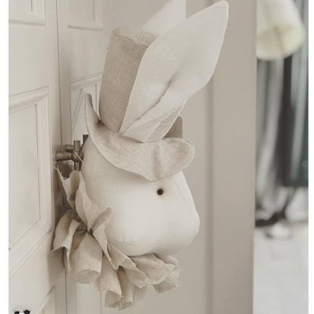 Trophée mural monsieur lapin en lin – décoration chambre bébé enfant Beige, mr lapin 6 - vertbaudet enfant 