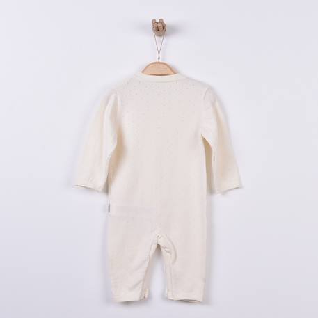 Combinaison bébé en tricot de coton bio Bleu+Écru+Natural+Rose 12 - vertbaudet enfant 