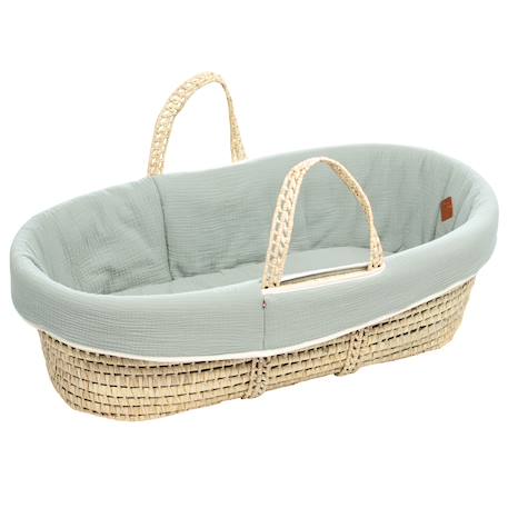 Couffin bébé avec matelas habillage et drap housse jeanne Beige+Blanc+Bleu+Camel+Écru+Gris clair+Rose+Terracotta+Vert de gris 43 - vertbaudet enfant 