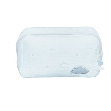 Trousse de toilette en coton bio - lily Blanc+Bleu 4 - vertbaudet enfant 
