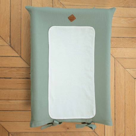 Housse de matelas à langer en gaze de coton jeanne Beige+Blanc+Bleu+Camel+Écru+Gris clair+Terracotta+Vert de gris+Vieux rose 39 - vertbaudet enfant 