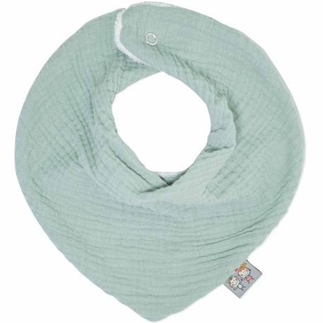Bavoir bandana gaze de coton jeanne Beige+Blanc+Blanc à pois or+Bleu+Camel+Écru+Gris clair+Terracotta+Vert de gris+Vieux rose 39 - vertbaudet enfant 