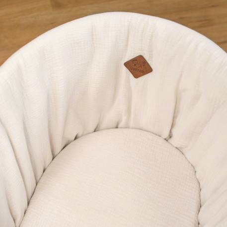 Drap housse couffin ovale en gaze de coton jeanne Beige+Blanc+Blanc à pois or+Bleu+Camel+Écru+Gris clair+Ivoire+Rose+Terracotta+Vert de gris 3 - vertbaudet enfant 