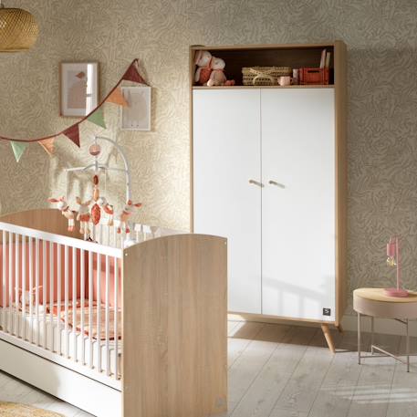 Armoire 2 portes et 1 niche - access Marron+Marron/blanc 10 - vertbaudet enfant 