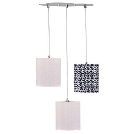 Suspension lumineuse trio plafonnier en coton multicolore - miss fleur de lune Multicolore 1 - vertbaudet enfant 
