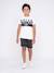 T-shirt col rond pur coton motifs relief nolibert garçon Blanc+Gris 4 - vertbaudet enfant 