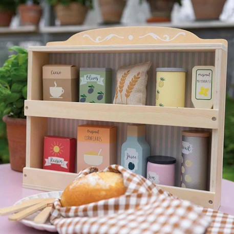 Jouet en bois - etagère avec épicerie Gris 2 - vertbaudet enfant 