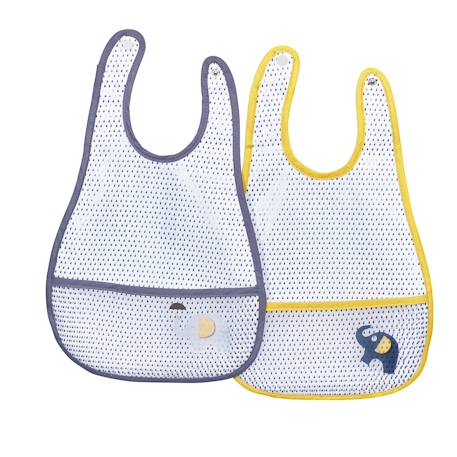 Bavoir avec récupérateur - babyfan Gris+Jaune 6 - vertbaudet enfant 