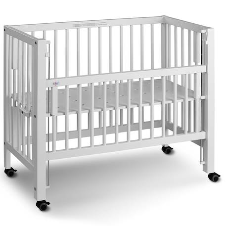 Lit berceau co-dodo à barrières coulissantes sophie Blanc+Bois naturel 3 - vertbaudet enfant 