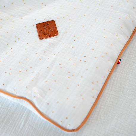 Couverture en gaze de coton jeanne Beige+Blanc+Blanc à pois or+Bleu+Camel+Écru+Gris clair+Terracotta+Vert de gris+Vieux rose 15 - vertbaudet enfant 