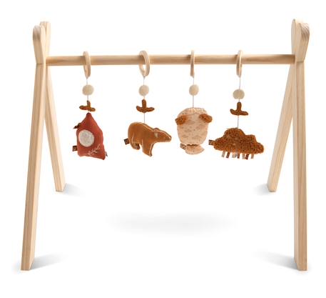 Arche d'éveil bois avec 4 jouets Beige/bleu+Beige/jaune+Beige/rose+Bleu+Ecru/caramel+Jaune+Jaune/vert+Marron+Rose 21 - vertbaudet enfant 