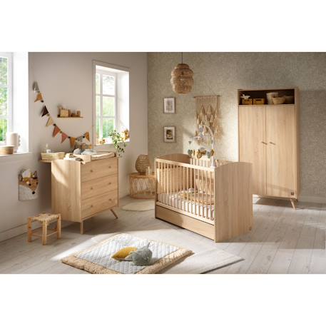 Commode 3 tiroirs - access Marron+Marron/blanc 5 - vertbaudet enfant 