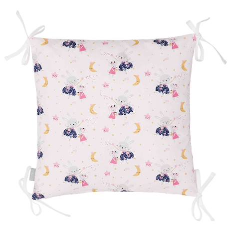 Taies de coussin pour tour de lit modulable fairy flore Bleu marine+Rose 4 - vertbaudet enfant 