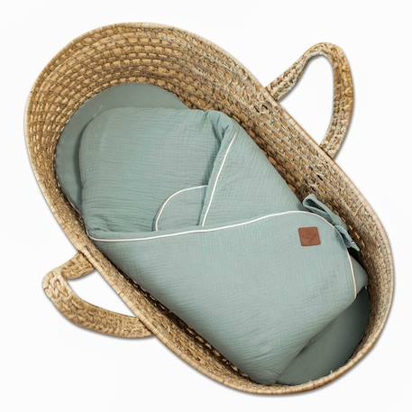 Couverture d'emmaillotage en gaze de coton jeanne Beige+Blanc+Blanc à pois or+Bleu+Camel+Écru+Gris clair+Terracotta+Vert de gris+Vieux rose 38 - vertbaudet enfant 