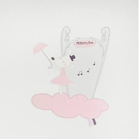 Stickers muraux petite souris en papier - lilibelle Rose 3 - vertbaudet enfant 