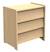 Commode 3 tiroirs façades inclinées en bois décor chêne miel - cannelle Beige+Marron 6 - vertbaudet enfant 