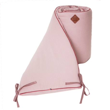 Tour de lit universel en gaze de coton jeanne Beige+Blanc+Blanc à pois or+Bleu+Camel+Écru+Gris clair+Rose+Terracotta+Vert de gris 37 - vertbaudet enfant 